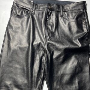 GAP Black Leather Straight Leg Pants